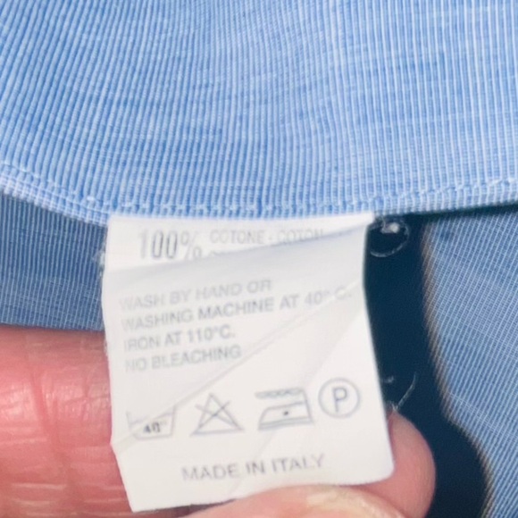 Nice Men’s Neiman Marcus Blue Button Down Long Sleeve Shirt Large 44/ 17.5 - Picture 8 of 13